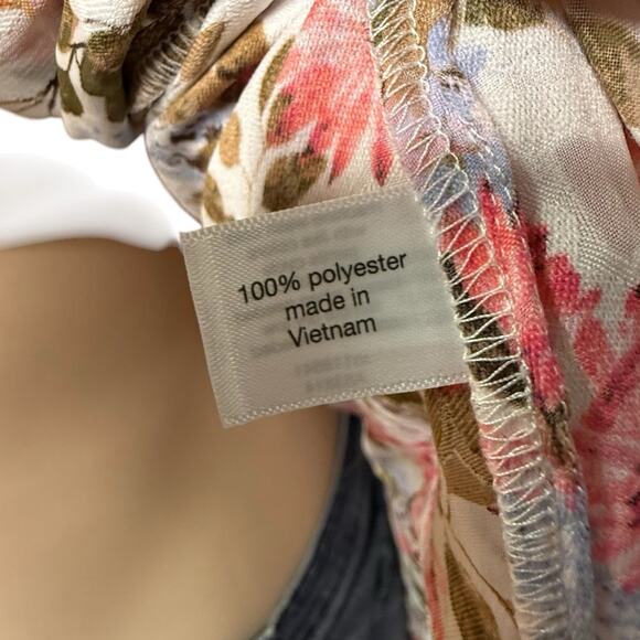 Lane Bryant Beautiful Wrap Around  Blouse Size 28 in Blue, Pink, Yellow Floral - Picture 12 of 12